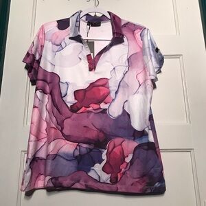 UPF 40 Yatta Golf Graphic Polo in Purplicious